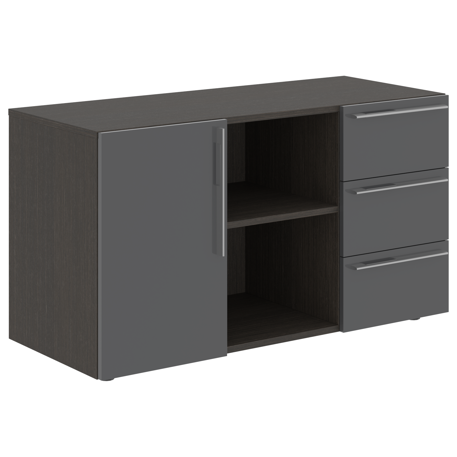 Тумба сервисная СП-064-25-07 Серый глянец/Дуб Мореный 1200х500х670 KANON