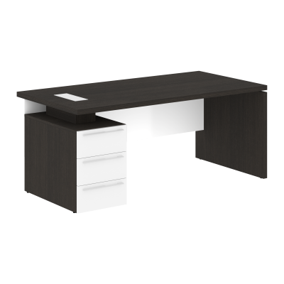 Стол письменный СП-064-25-25(L) Дуб Мореный/Белый глянец 1800х900х750 KANON