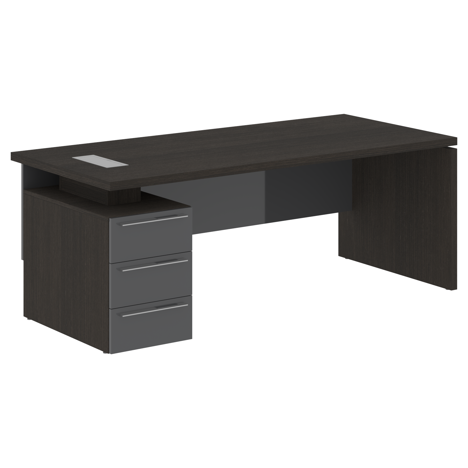 Стол письменный СП-064-25-05(L) Дуб Мореный/Серый глянец 2000х900х750 KANON