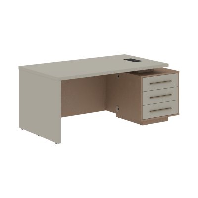 Стол руководителя с тумбой VCT 1890(R) Аметист/Бронза браш/Кобра 1800х900х750 VELION