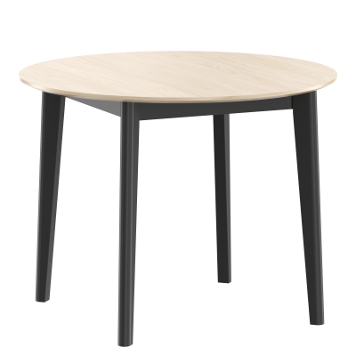 Стол круглый LYKKE TR-100 Белый дуб/Черный 1000х1000х750 LYKKE
