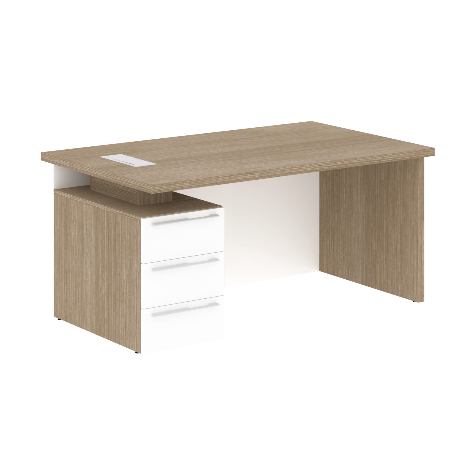 Стол письменный СП-064-25-24(L) Дуб Натуральный/Белый глянец 1600х900х750 KANON