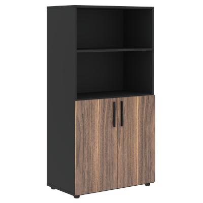 Шкаф средний широкий VRMCS 80.5 Американский орех/Яшма черный 800х430х1517 VELION VENEER