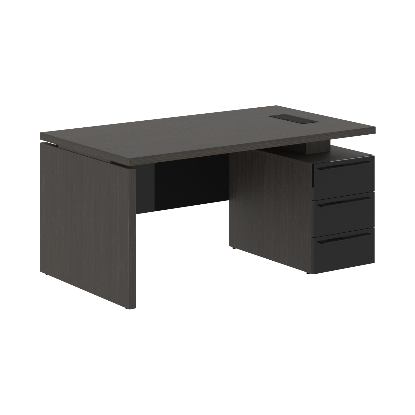 Стол письменный СП-064-25-06(R) Дуб Мореный/Черный глянец 1600х900х750 KANON