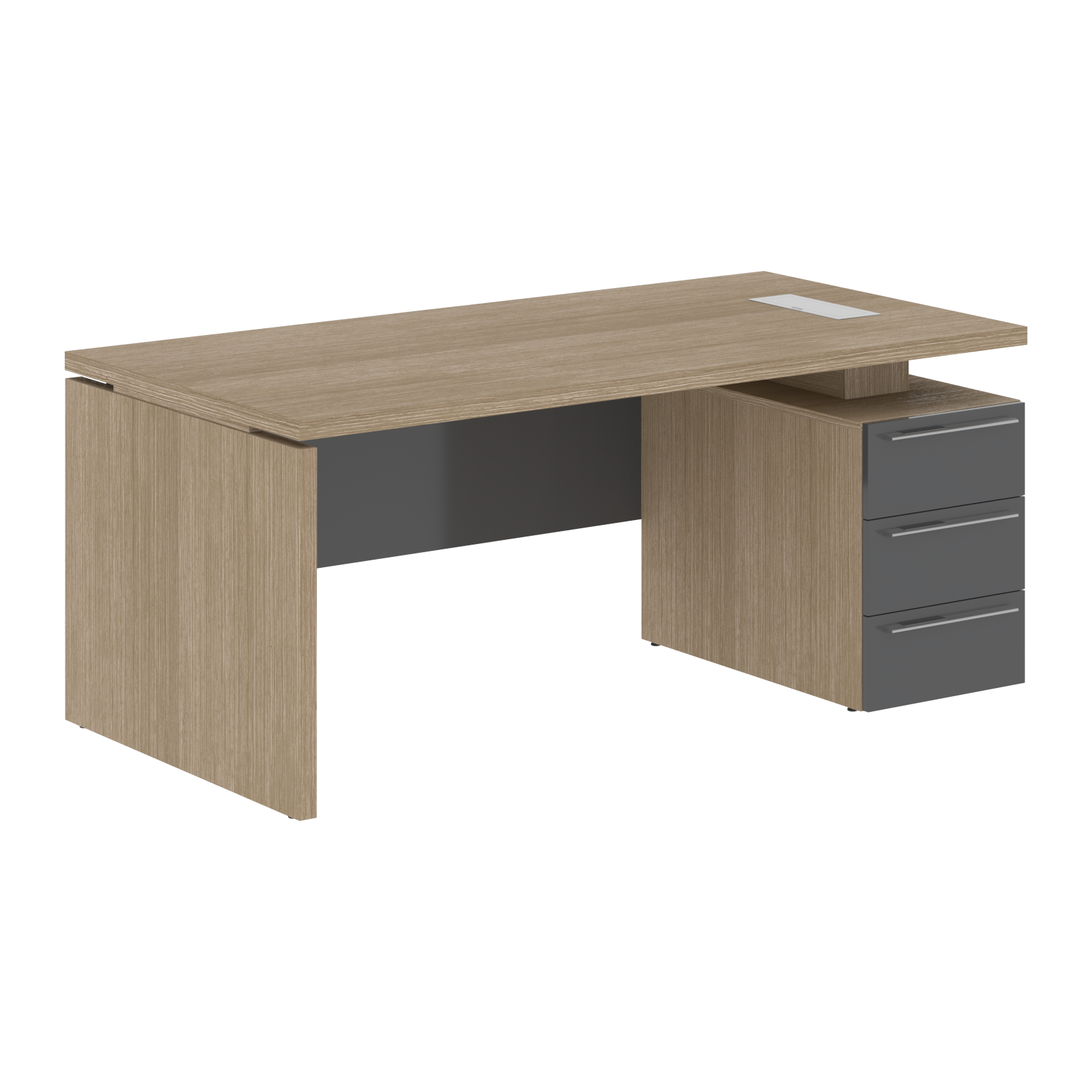 Стол письменный СП-064-25-04(R) Дуб Натуральный/Серый глянец 1800х900х750 KANON