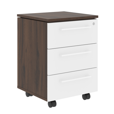 Тумба мобильная MMC-3D.A Белый/Дуб Денвер темный 465х450х652 MORIS TREND