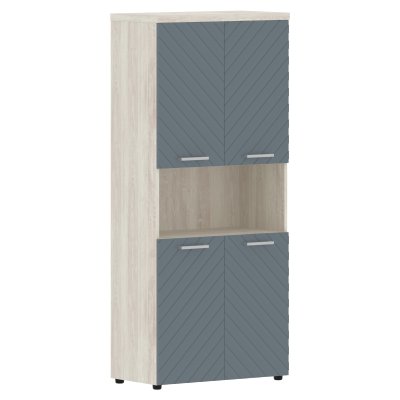 Шкаф с комплектами малых дверей и топом TLHC 85.4 Серо-голубой/Сосна Эдмонт Z 856х450х1968 TORR LUX