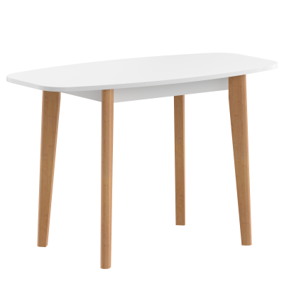 Стол овальный LYKKE TO-120 Белый/Бук 1200х600х750 LYKKE