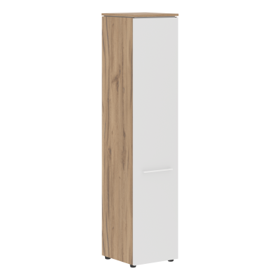 Шкаф колонка с глухой дверью MHC 42.1 Белый/Дуб Денвер светлый 429х423х1956 MORRIS TREND