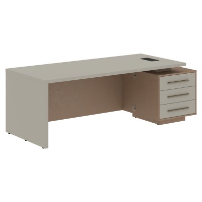 Стол руководителя с тумбой VCT 2290(R) Аметист/Бронза браш/Кобра 2200х900х750 VELION