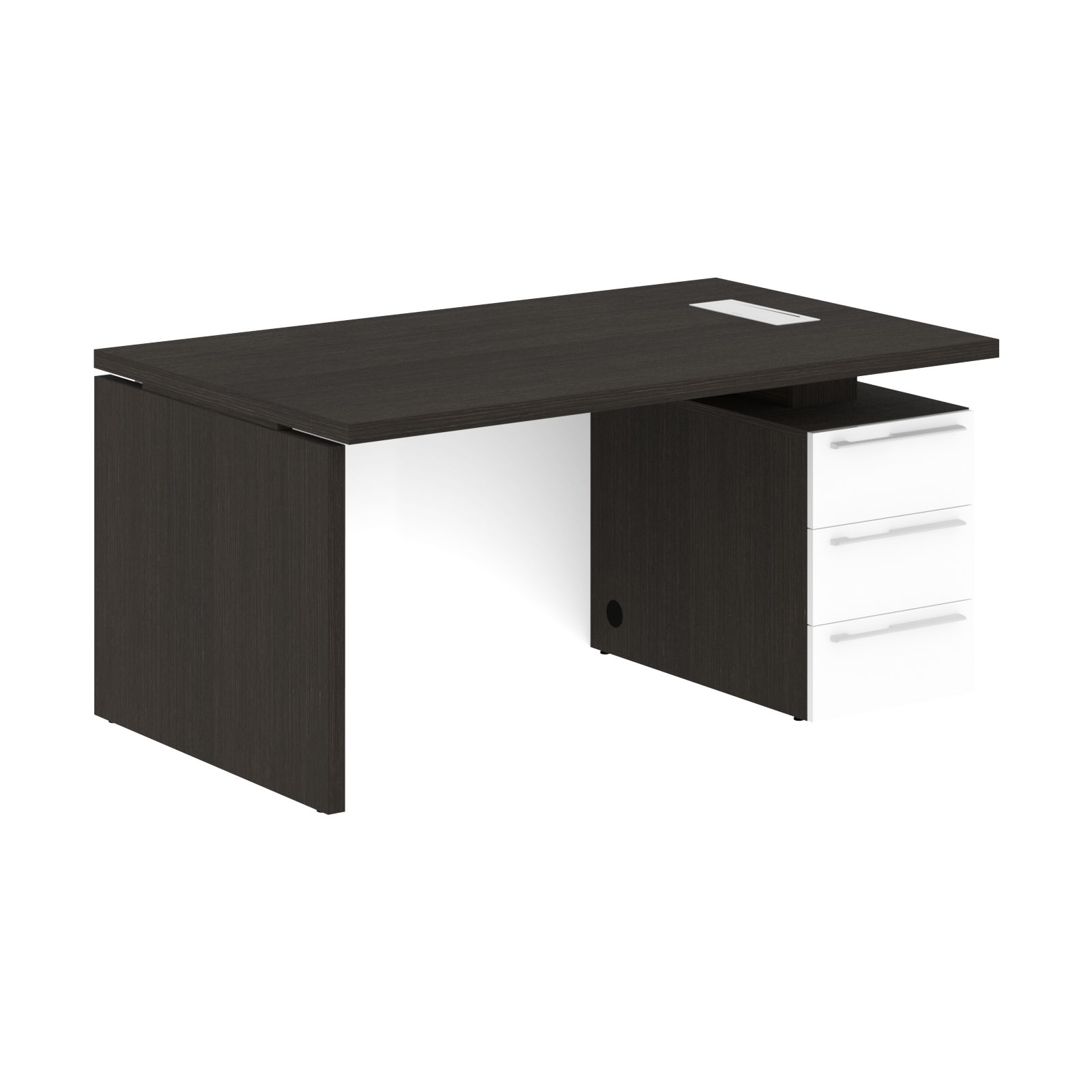 Стол письменный СП-064-25-24(R) Дуб Мореный/Белый глянец 1600х900х750 KANON