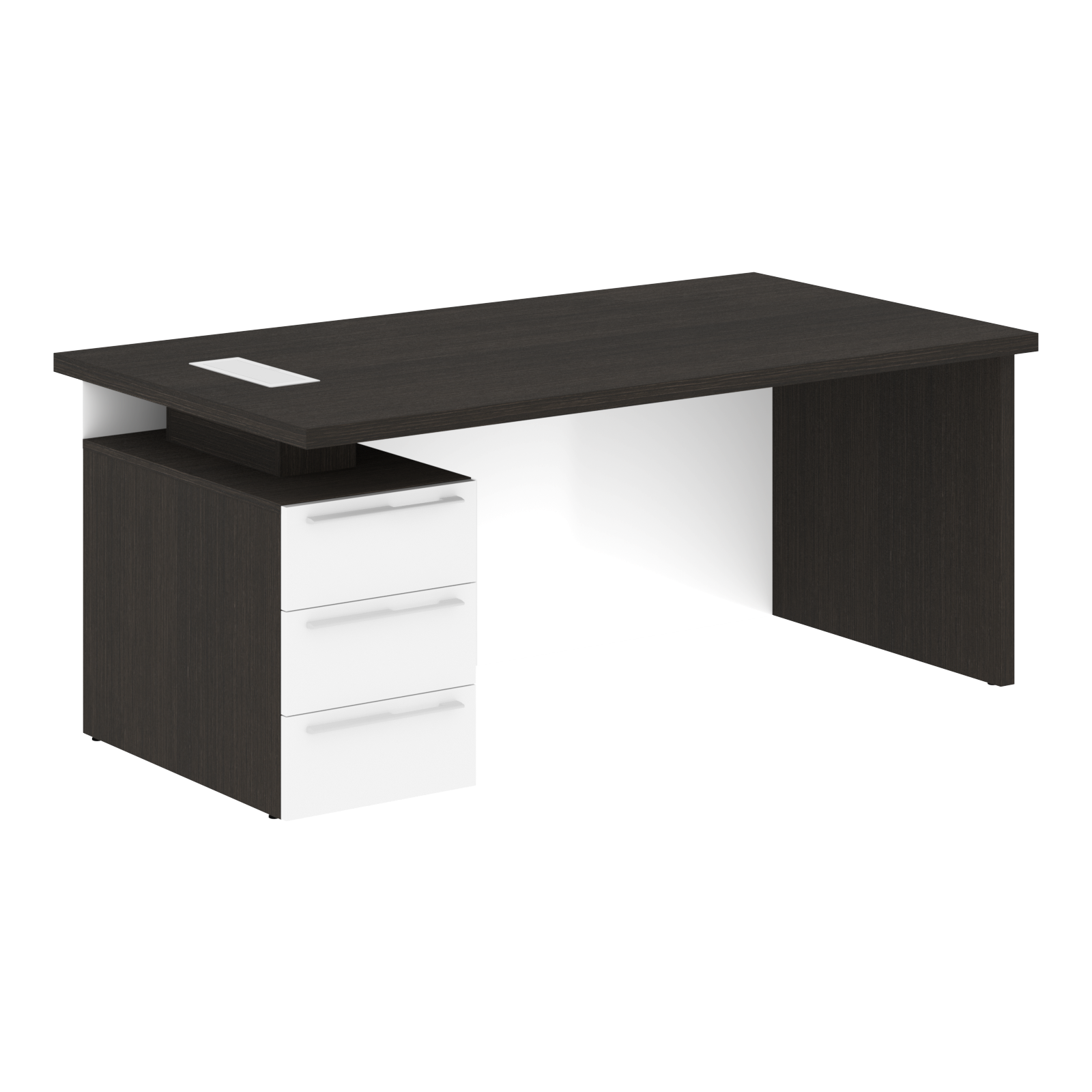 Стол письменный СП-064-25-25(L) Дуб Мореный/Белый глянец 1800х900х750 KANON