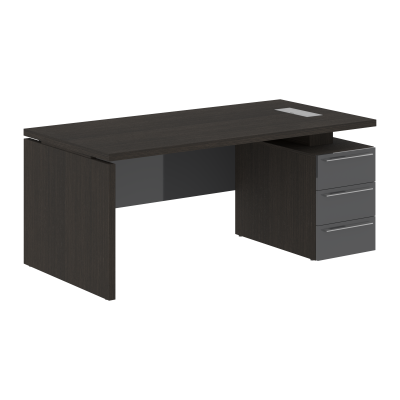 Стол письменный СП-064-25-25(R) Дуб Мореный/Серый глянец 1800х900х750 KANON