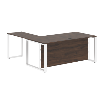 Стол руководителя ECT 1819H Дуб Денвер темный/Белый 1800х1900х750 ENIO