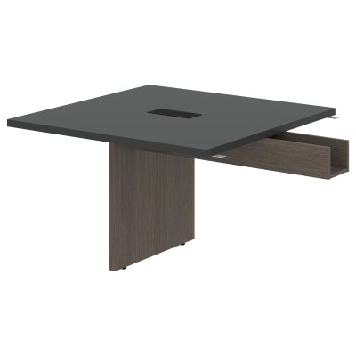 Стол приставной VFCT 1212 Яшма черный/Дуб Сильвер 1200х1200х750 VELION