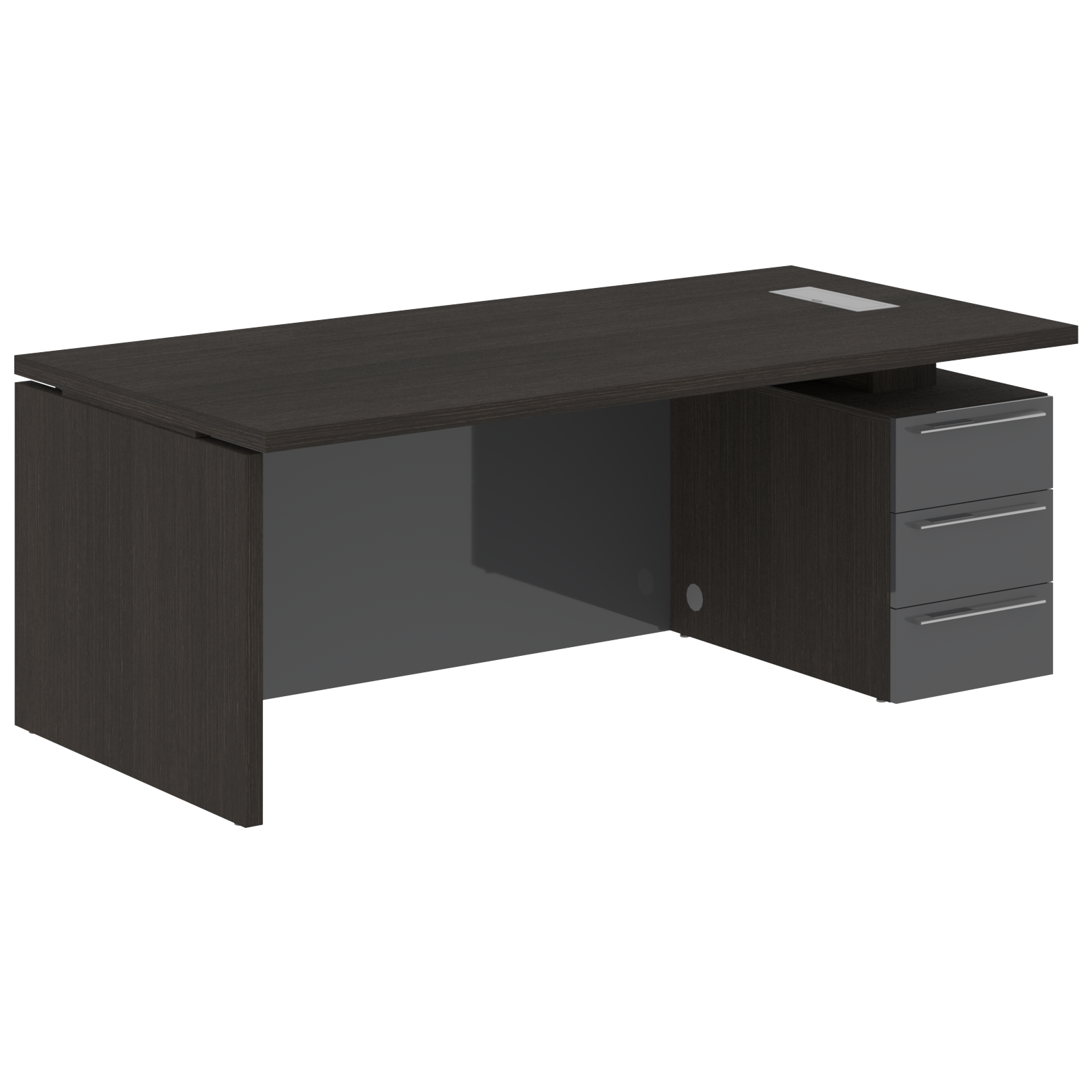 Стол письменный СП-064-25-23(R) Дуб Мореный/Серый глянец 2000х900х750 KANON