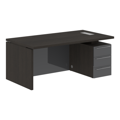 Стол письменный СП-064-25-04(R) Дуб Мореный/Серый глянец 1800х900х750 KANON