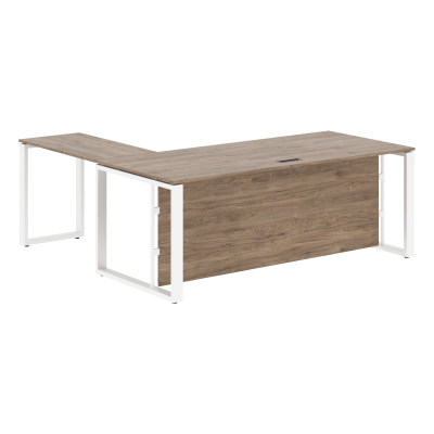 Стол руководителя ECT 2019H Кария Пальмира/Белый 2000х1900х750 ENIO