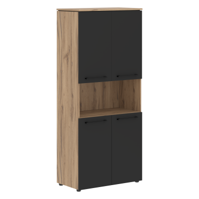 Шкаф с 2-мя комплектами глухих малых дверей MHC 85.4 Антрацит/Дуб Денвер светлый 854х423х1956 MORRIS