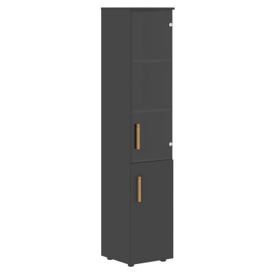 Шкаф колонка комбинированая (R) с топом FHC 40.2(R) Черный графит/Черный графит 404х429х1983 FORTA