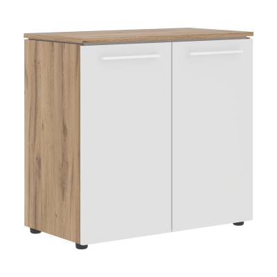 Шкаф с глухими малыми дверьми MLC 85.1 Белый/Дуб Денвер светлый 854х423х821 MORRIS TREND