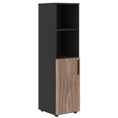 Шкаф средний узкий VRMCS 40.5 Американский орех/Яшма черный 400х430х1517 VELION VENEER