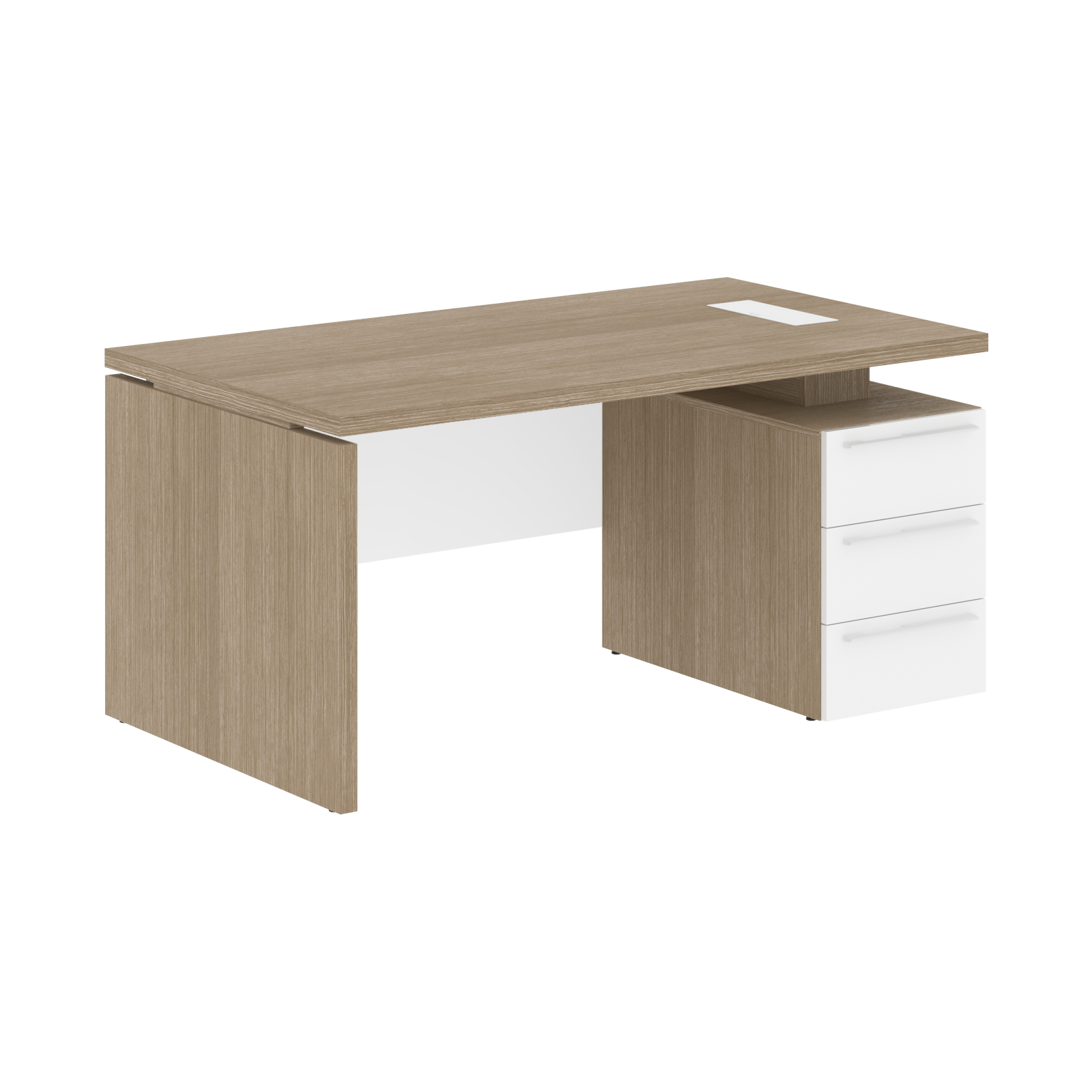 Стол письменный СП-064-25-06(R) Дуб Натуральный/Белый глянец 1600х900х750 KANON