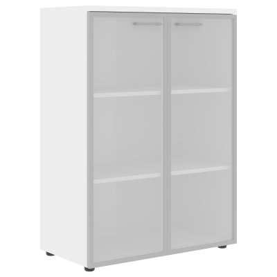 Шкаф со стеклянными дверьми в алюминевой рамке с топом XMC 85.7 Белый 856х432х1190 XTEN