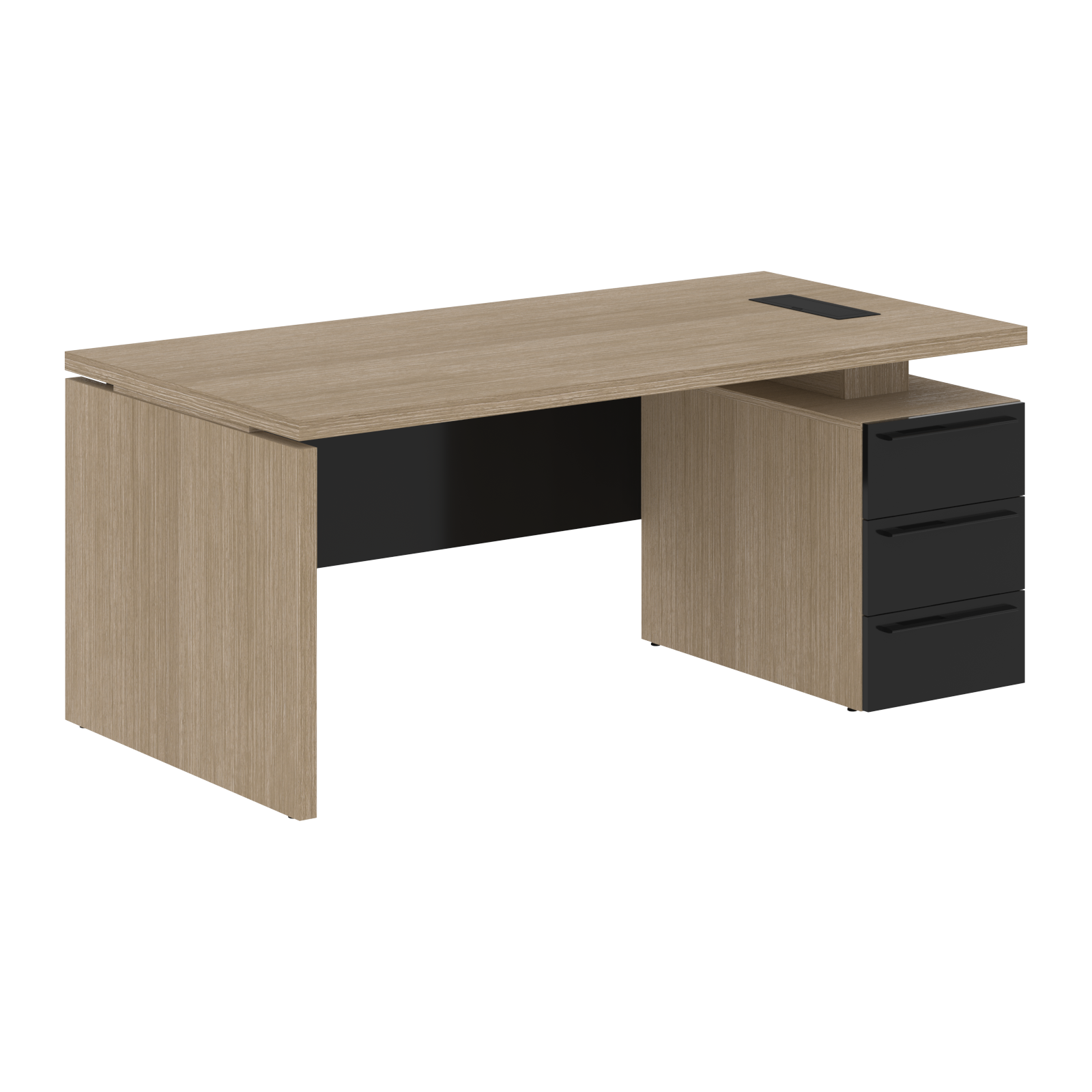 Стол письменный СП-064-25-04(R) Дуб Натуральный/Черный глянец 1800х900х750 KANON