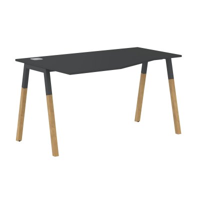 Стол FCT 1367(L) Черный графит/Антрацит-Бук 1380х900(670)х733 FORTA