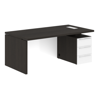 Стол письменный СП-064-25-04(R) Дуб Мореный/Белый глянец 1800х900х750 KANON