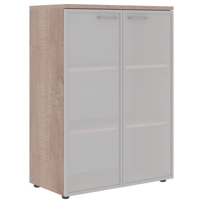 Шкаф со стеклянными дверьми в алюминевой рамке с топом XMC 85.7 Дуб Сонома 856х432х1190 XTEN