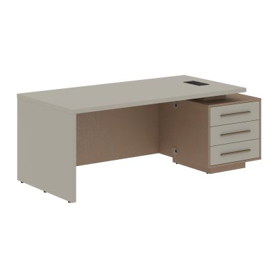 Стол руководителя с тумбой VCT 2090(R) Аметист/Бронза браш/Кобра 2000х900х750 VELION