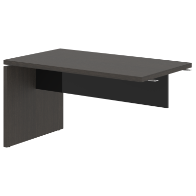 Брифинг-приставка СП-064-25-09 Дуб Мореный/Черный глянец 1400х800х760 KANON