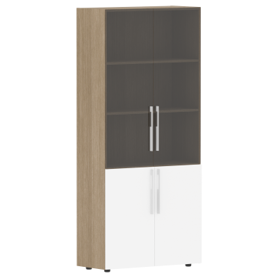 Шкаф комбинированный СП-064-25-16 Белый глянец/Дуб Натуральный 900х450х2010 KANON