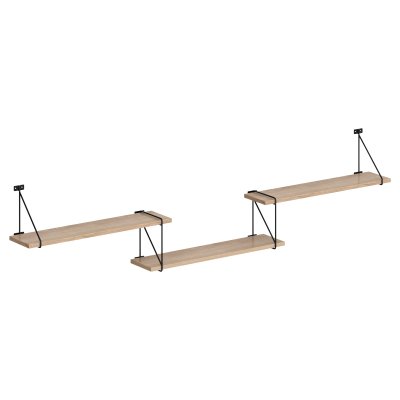 Полка с полкодержателями  SH4-ROD/BAR Дуб Сонома светлый 1780х166х392 COFFEE