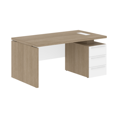 Стол письменный СП-064-25-06(R) Дуб Натуральный/Белый глянец 1600х900х750 KANON