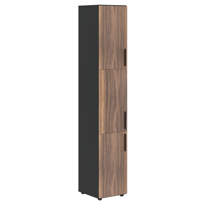 Шкаф высокий узкий VRHCS 40.8 Американский орех/Яшма черный 400х430х2253 VELION VENEER