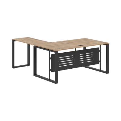 Стол руководителя ECT 1619M Дуб Денвер светлый/Антрацит 1600х1900х750 ENIO