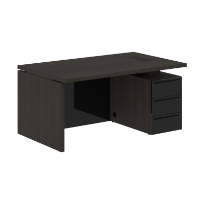 Стол письменный СП-064-25-24(R) Дуб Мореный/Черный глянец 1600х900х750 KANON