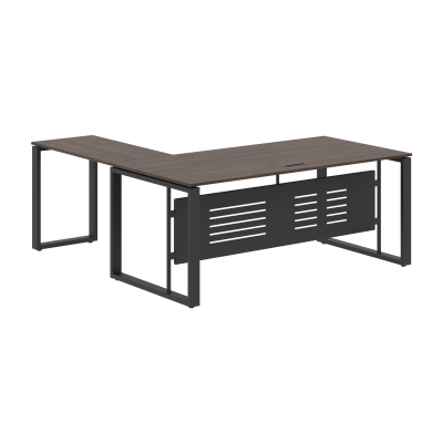 Стол руководителя ECT 1819M Дуб Денвер темный/Антрацит 1800х1900х750 ENIO