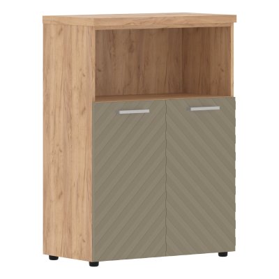 Шкаф с глухими малыми дверьми и топом TLMC 85.3 Капучино/Дуб Бофорд Z 856х450х1203 TORR LUX