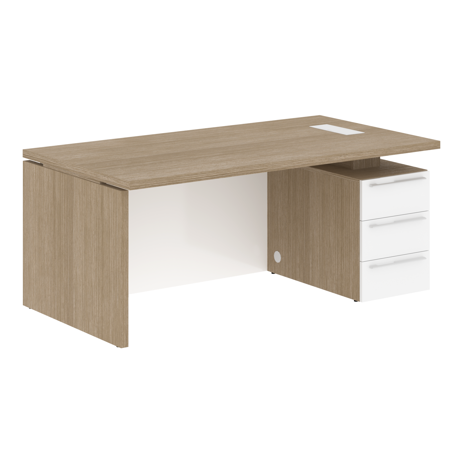 Стол письменный СП-064-25-25(R) Дуб Натуральный/Белый глянец 1800х900х750 KANON