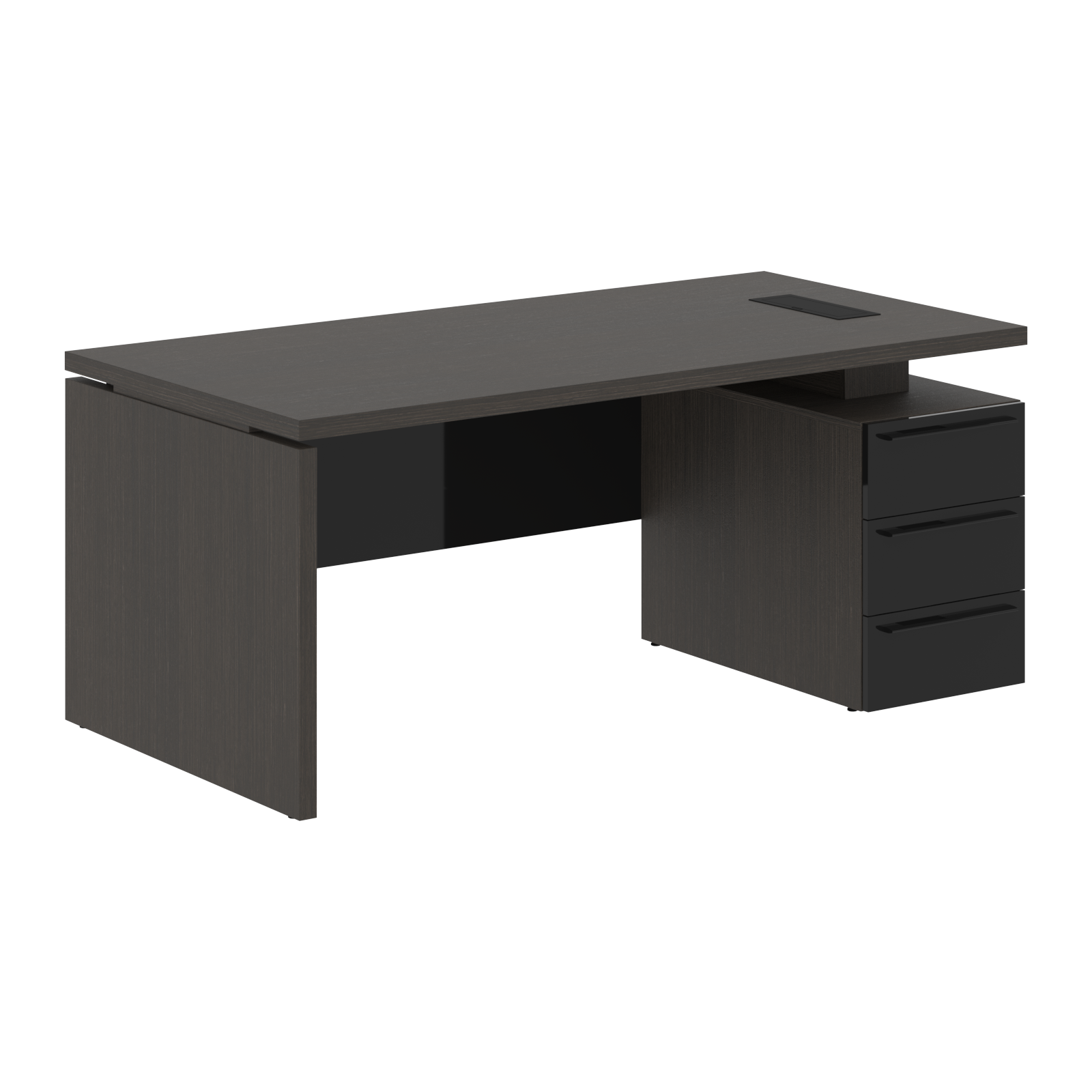 Стол письменный СП-064-25-04(R) Дуб Мореный/Черный глянец 1800х900х750 KANON