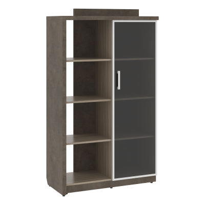 Шкаф СФ-534182 Бетон чикаго тем F187 ST9/Дрифтвуд H3090 ST22 1037х454,5х1770 WOOD&STONE