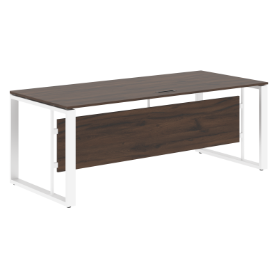 Стол руководителя EST 209 Дуб Денвер темный/Белый 2000х900х750 ENIO