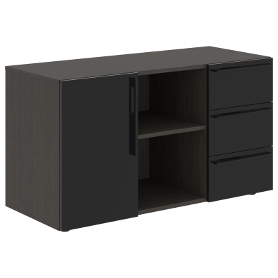 Тумба сервисная СП-064-25-07 Черный глянец/Дуб Мореный 1200х500х670 KANON