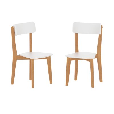 Комплект эргономичных стульев LYKKE CR-2 Белый/Бук 450х465х900 LYKKE