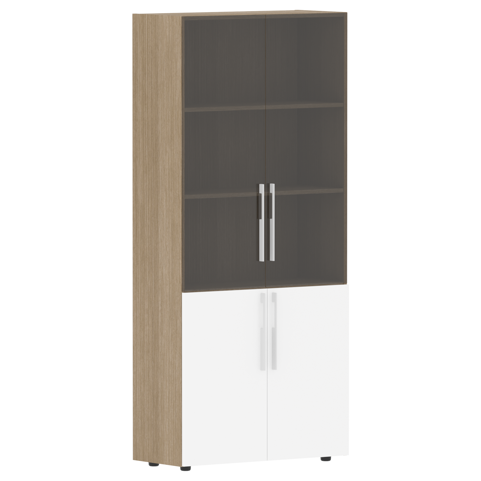 Шкаф комбинированный СП-064-25-16 Белый глянец/Дуб Натуральный 900х450х2010 KANON