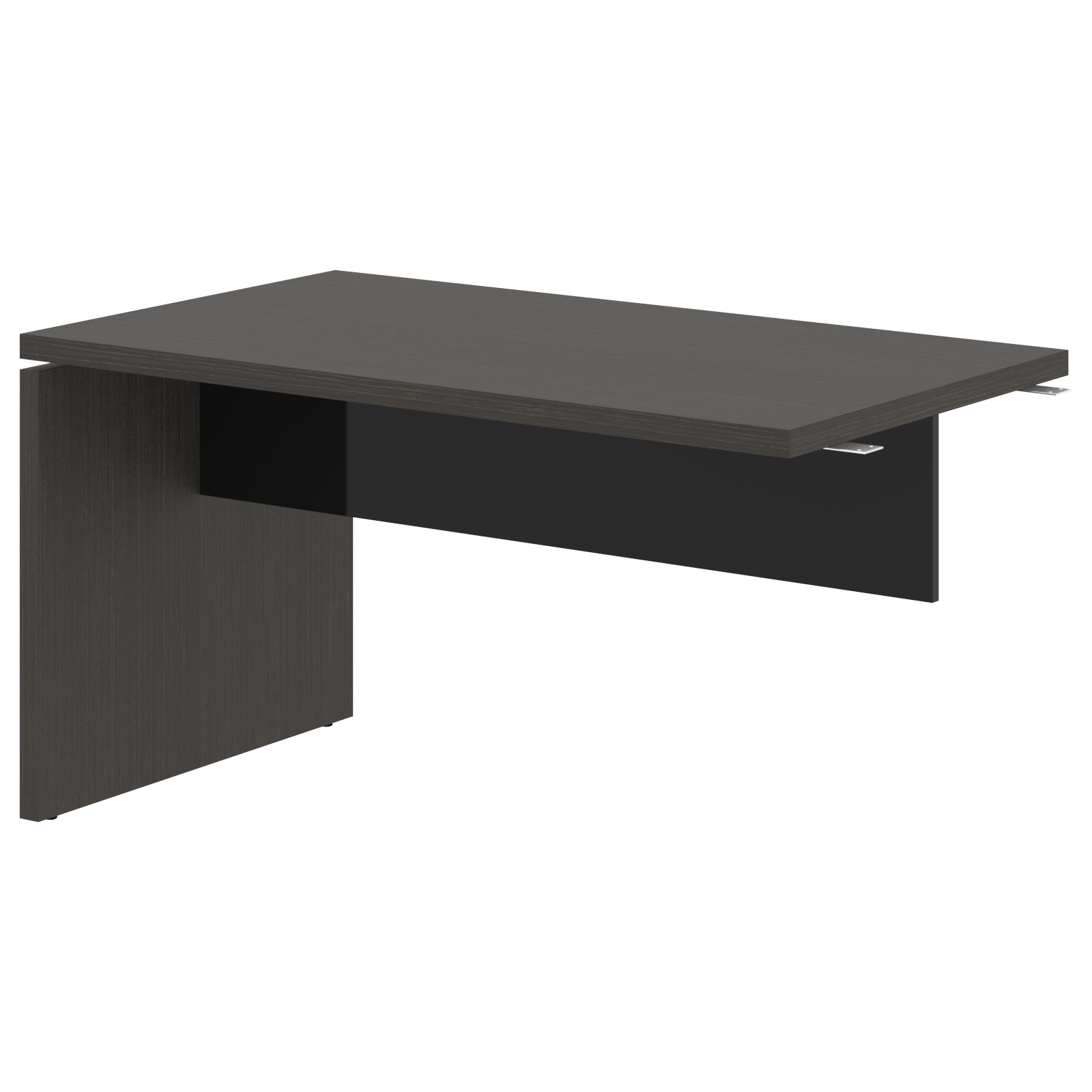 Брифинг-приставка СП-064-25-09 Дуб Мореный/Черный глянец 1400х800х760 KANON